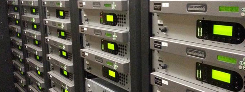 Broadcast Equipment Rack Mounted in Datacentre Facility